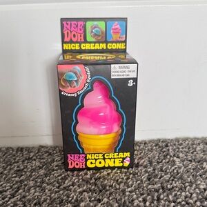 Nice Cream Cone Pink & Yellow Squishy Toy